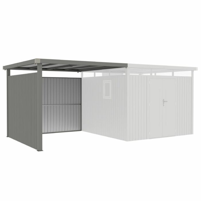 Rockford Lagos 300 metalen tuinhuis overkapping met wandenset grijs RF2251015