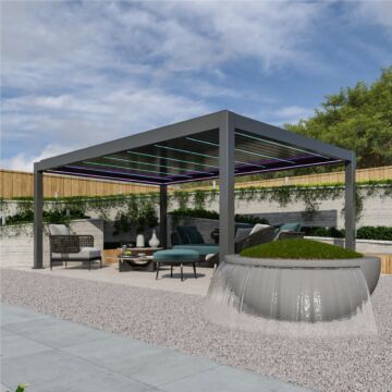 Pratt & Söhne California extra hoge aluminium pergola met lamellen 6 x 4 m elektrisch PS6324515