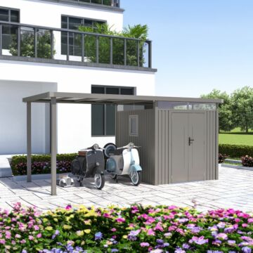 Rockford Lagos 100 metalen tuinhuis met overkapping grijs RF2251020